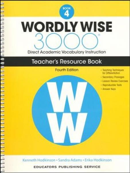 WORDLY WISE 3000: BOOK 4 TEACHER GUIDE 4TH ED