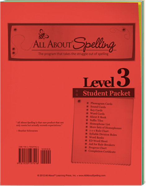 ALL ABOUT SPELLING LEVEL 3 STUDENT PACKET