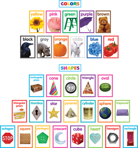 BULLETIN BOARD SET: PHOTO SHAPES AND COLORS CARDS COLORFUL