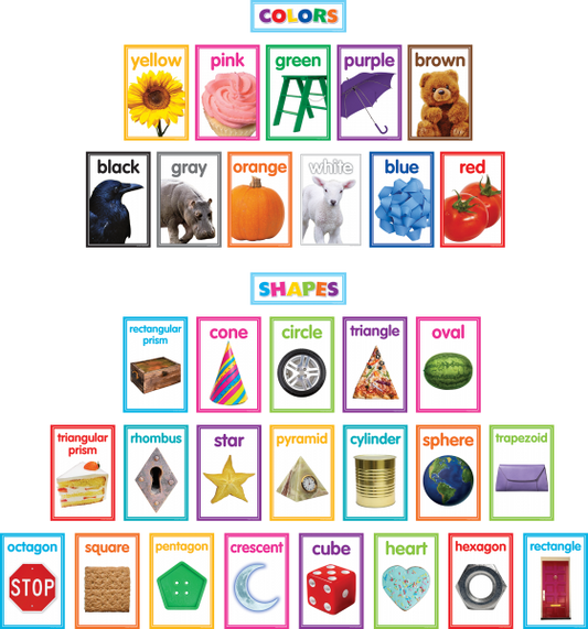 BULLETIN BOARD SET: PHOTO SHAPES AND COLORS CARDS COLORFUL