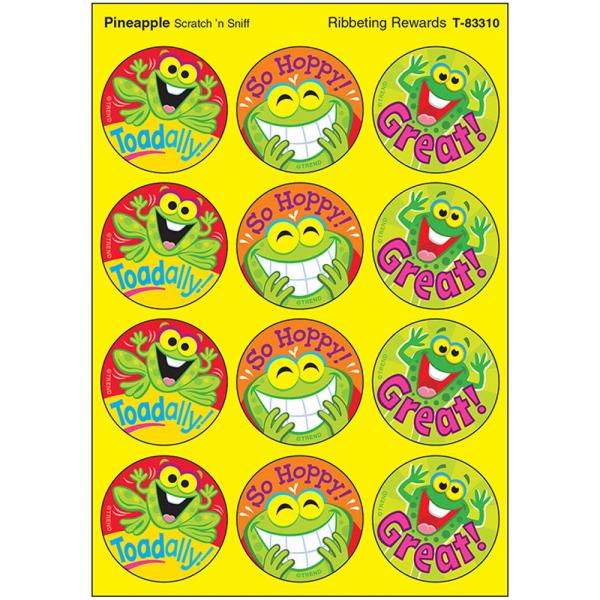 SCRATCH AND SNIFF STICKERS: RIBBETING REWARDS- PINEAPPLE