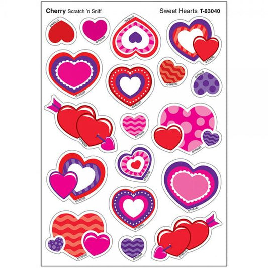 SCRATCH AND SNIFF STICKERS: SWEET HEARTS- CHERRY
