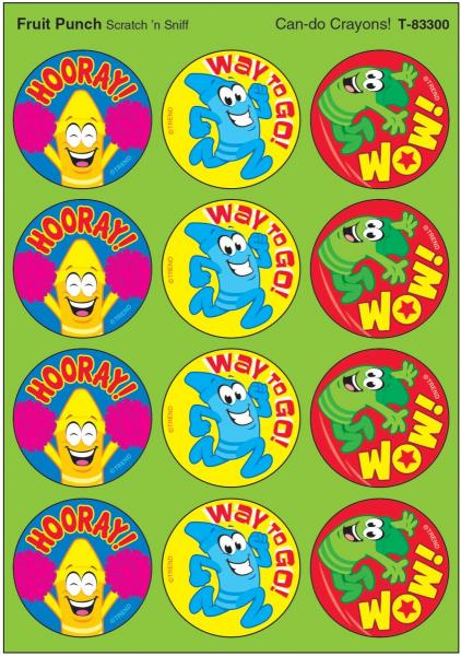 SCRATCH AND SNIFF STICKERS: CAN-DO CRAYONS- FRUIT PUNCH