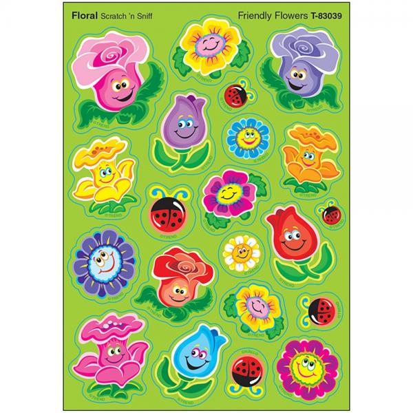 SCRATCH AND SNIFF STICKERS: FRIENDLY FLOWERS- FLORAL