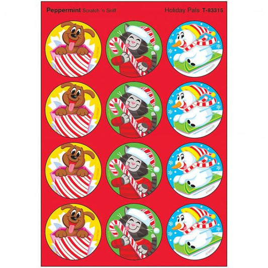 SCRATCH AND SNIFF STICKERS: HOLIDAY PALS- PEPPERMINT