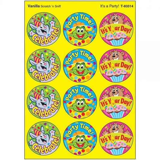 SCRATCH AND SNIFF STICKERS: IT'S A PARTY- VANILLA