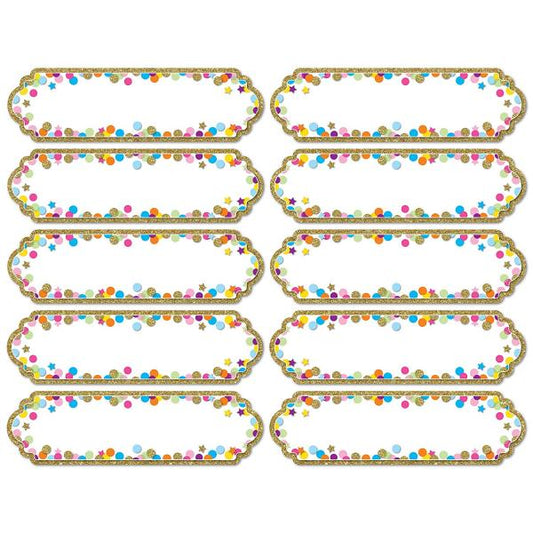 MAGNETIC NAME PLATES: CONFETTI 10CT