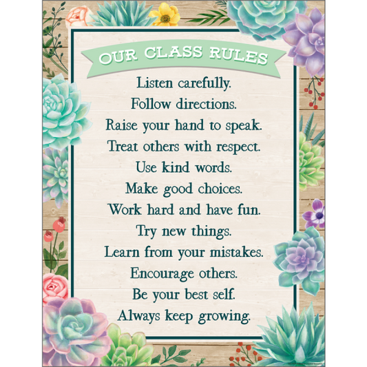 CHART: RUSTIC BLOOM OUR CLASS RULES