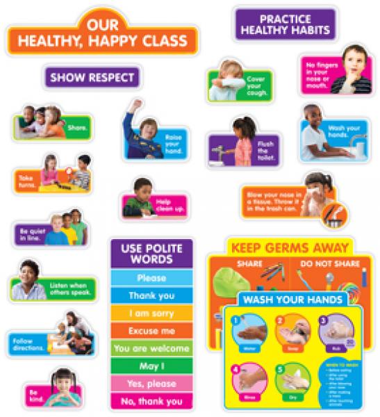 BULLETIN BOARD SET: OUR HEALTHY, HAPPY CLASS