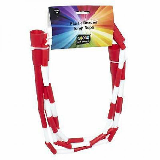 PLASTIC BEADED JUMPROPE RED