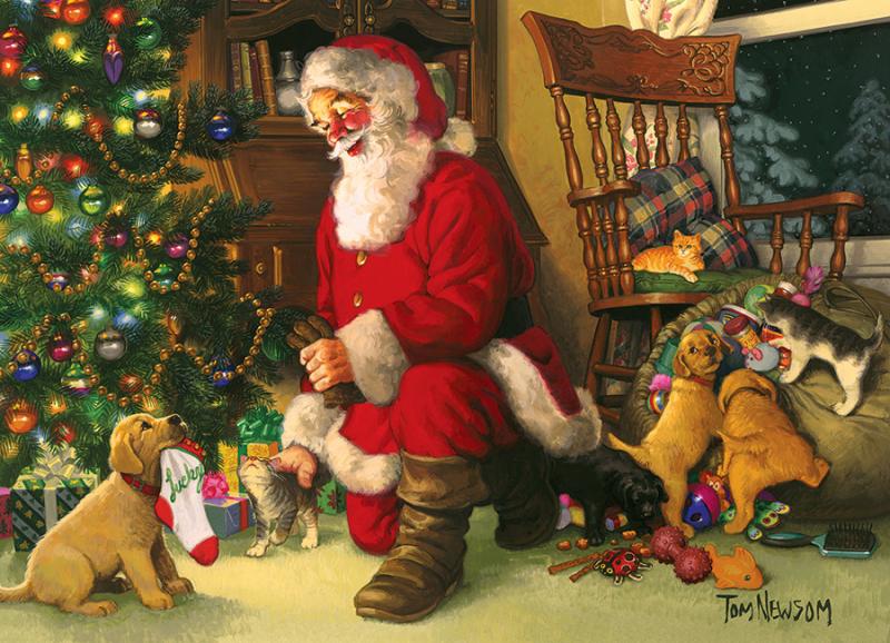 PUZZLE: FAMILY PIECES SANTA'S LUCKY STOCKING 350 PIECES