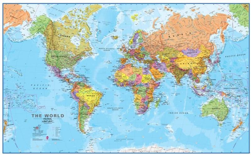 WORLD LAMINATED MAP