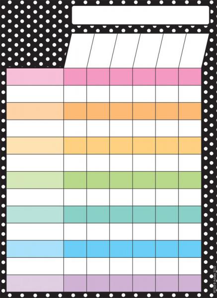 SMART POLY CHART: BASIC INCENTIVE CHART BLACK WITH WHITE POLKA DOTS