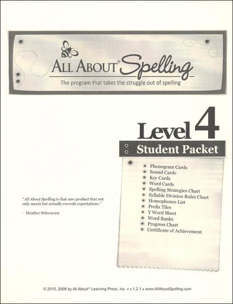 ALL ABOUT SPELLING LEVEL 4 STUDENT PACKET
