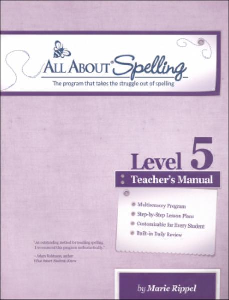 ALL ABOUT SPELLING LEVEL 5 TEACHER'S MANUAL