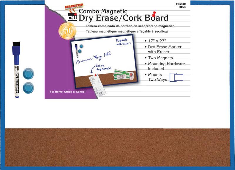 DRY ERASE/CORK BOARD COMBO MAGNETIC
