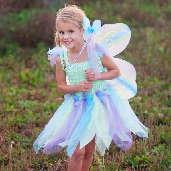 BUTTERFLY DRESS WITH WINGS AND WAND SIZE 5-6