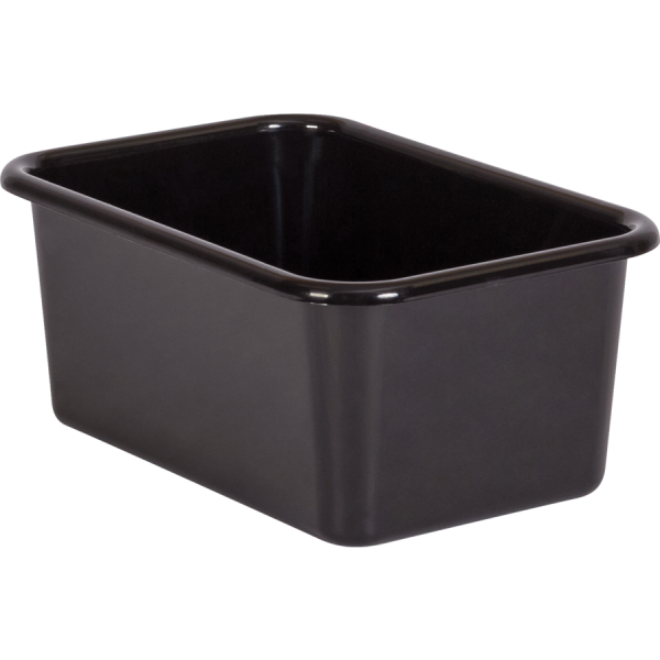 SMALL PLASTIC STORAGE BIN: BLACK