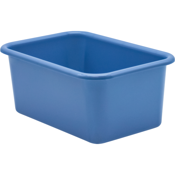 SMALL PLASTIC STORAGE BIN: SLATE BLUE