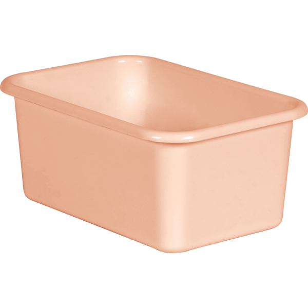 SMALL PLASTIC STORAGE BIN: BLUSH