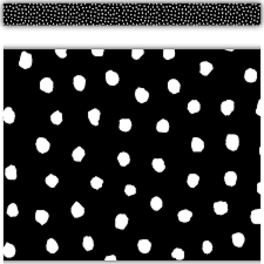 BORDER: WHITE PAINTED DOTS ON BLACK