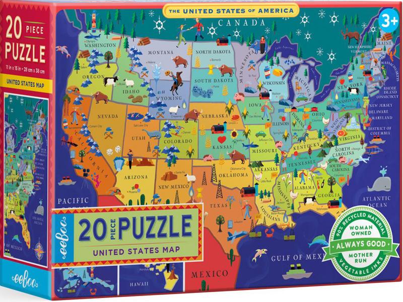PUZZLE: UNITED STATES MAP 20 PIECES