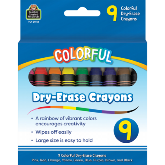 COLORFUL DRY-ERASE CRAYONS
