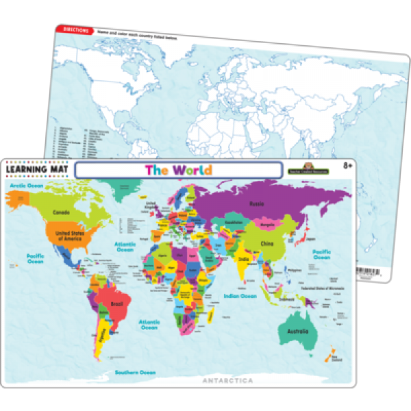 LEARNING MAT THE WORLD MAP