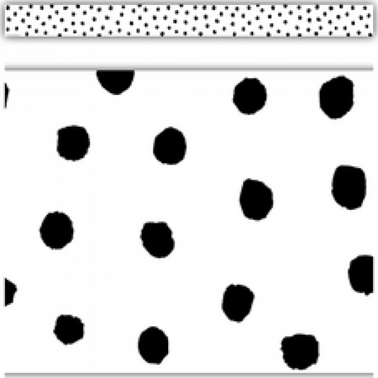 BORDER: BLACK PAINTED DOTS ON WHITE