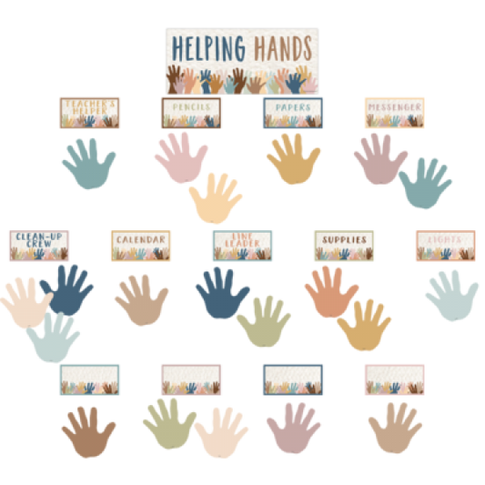 MINI BULLETIN BOARD SET: HELPING HANDS EVERYONE IS WELCOME