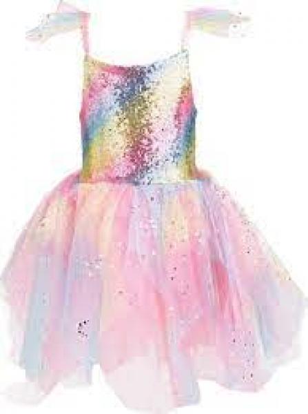 RAINBOW FAIRY DRESS WITH WINGS SIZE 5-6