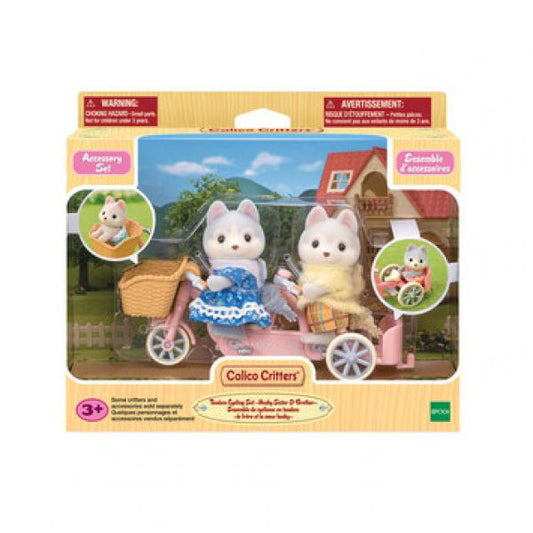 CALICO CRITTERS TANDEM CYCLING SET HUSKY