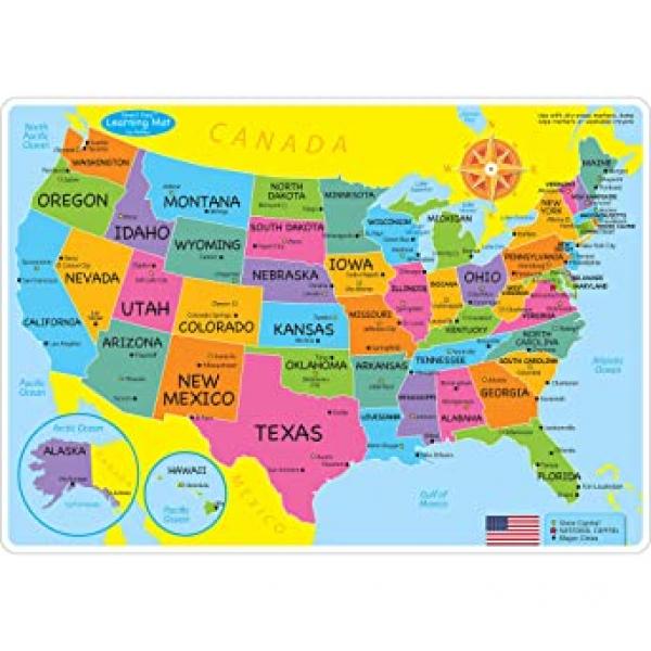 SMART POLY LEARNING MAT: US MAP