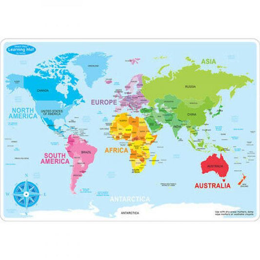 SMART POLY LEARNING MAT: WORLD MAP
