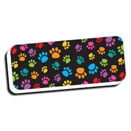 MAGNETIC WHITEBOARD ERASER: COLORFUL PAWS 2"X5"