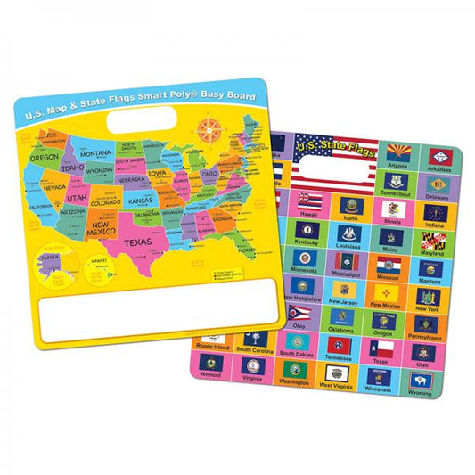 SMART POLY BUSY BOARD: US MAP/STATE FLAGS