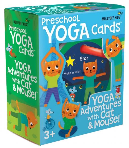 PRESCHOOL YOGA CARDS YOGA ADVENTURES WITH CAT & MOUSE!