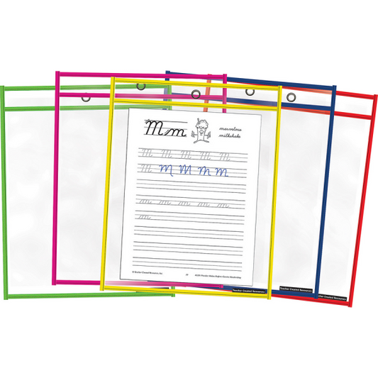 DRY-ERASE POCKETS: 10 PACK COLORFUL