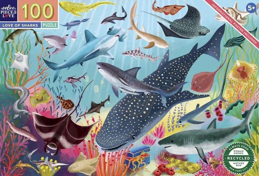 PUZZLE: LOVE OF SHARKS 100 PIECES