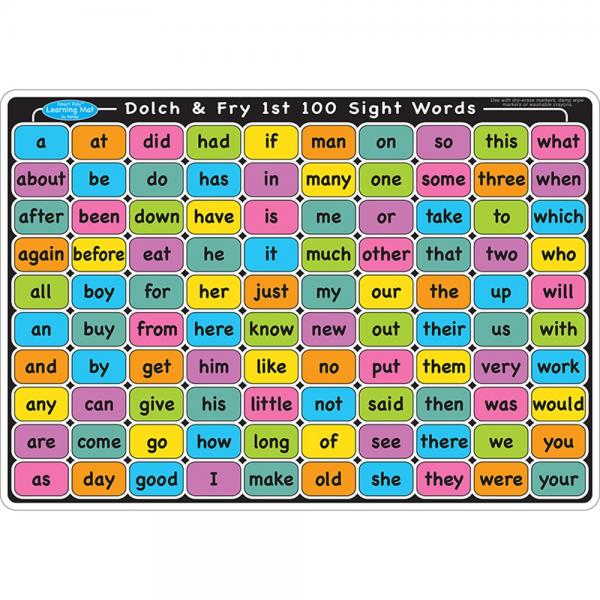 SMART POLY LEARNING MAT 100 SIGHT WORDS
