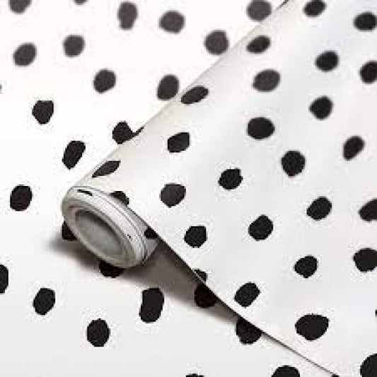 PEEL AND STICK DECORATIVE PAPER: BLACK PAINTED DOTS