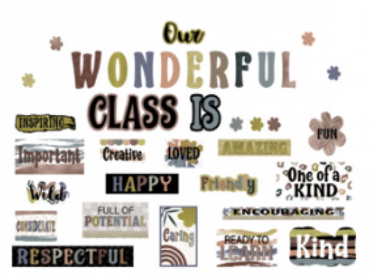 MINI BULLETIN BOARD SET: WONDERFULLY WILD OUR WONDERFUL CLASS