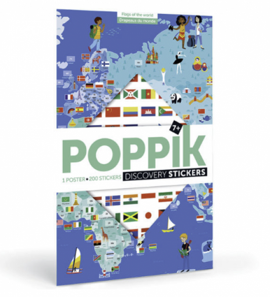 POPPIK DISCOVERY STICKERS: FLAGS OF THE WORLD
