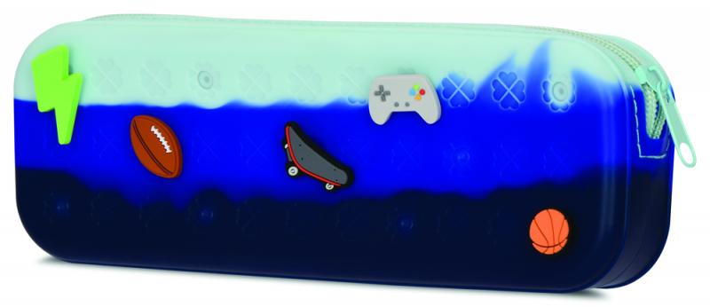 OCEAN WAVES CHARMED JELLY PENCIL CASE