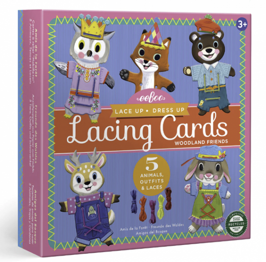 WOODLAND FRIENDS DRESS UP LACE UP CARDS