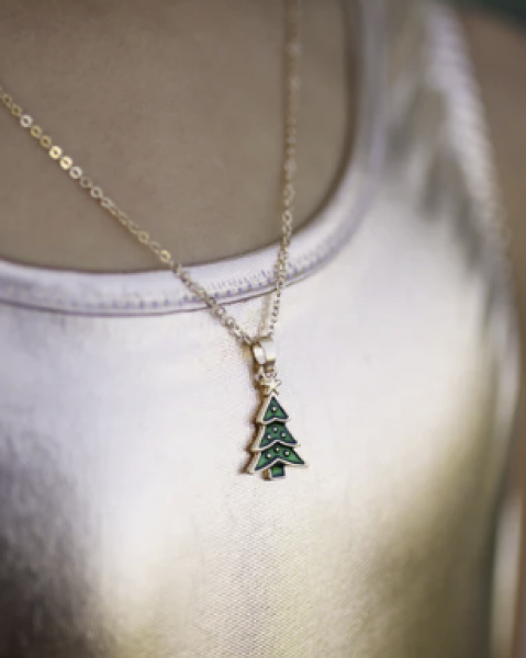 CHRISTMAS TREE NECKLACE AND RINGS