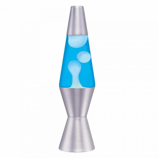 LAVA LAMP: WHITE/BLUE/SILVER 11.5 INCH