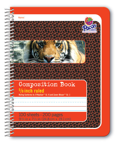 SPIRAL COMPOSITION BOOK: 5/8" RULED