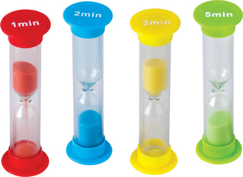 SAND TIMER: COMBO PACK 1 EACH OF 1,2,3,5 MINUTE