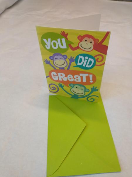GREETING CARD: MONKEYS YOU DID GREAT